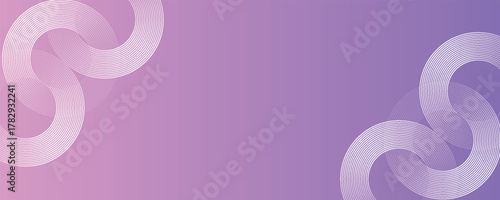 Abstract circle lines on pink and purple background. Geometric stripe line art design for poster, brochure, cover, website, header, web banner, presentation.