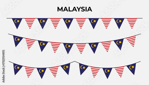 Malaysia Flag Triangle Bunting