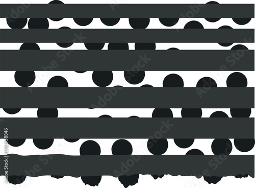 Behind the horizontal wide stripes there are circles or dots.