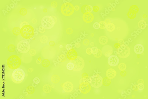 Abstract light green background with soft bokeh effect and subtle snowflake patterns; a gentle and fresh winter-themed design.