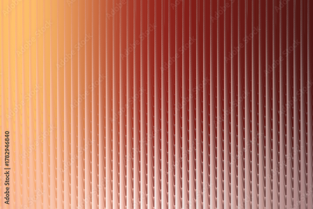 Obraz premium Abstract textured background with vertical lines and a warm gradient from yellow to red, creating a sense of depth and warmth