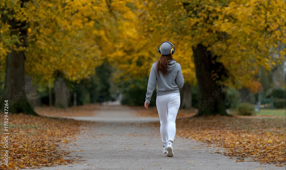 Fototapeta premium woman walking in the park