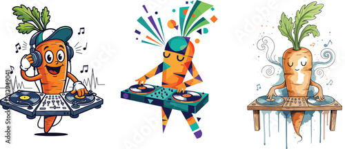 Carrot DJ Mascot Playing Music Icon Set Different Styles

Carrot DJ Mascot Playing Music Icon Set Different