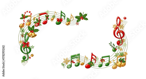 Christmas theme music notes 