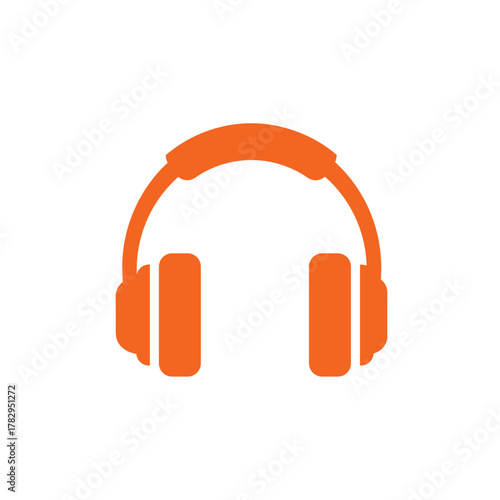 Over-ear headphones vector simple black icon, symbolizing audio, music, listening and sound. Headphones ideal for multimedia interfaces, music apps, audio equipment, podcasting.