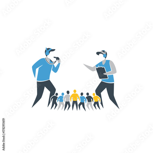 Coaches Guiding a Team with Strategy and Encouragement.