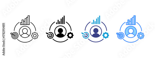 CRM  icon set multiple style collection