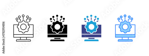 CRM  icon set multiple style collection