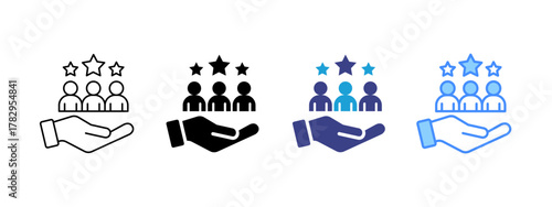 Customer Care icon set multiple style collection