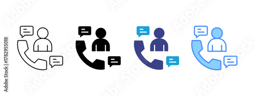 Customer Service  icon set multiple style collection