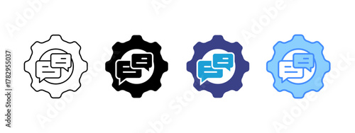 Gear  icon set multiple style collection