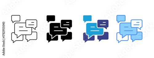 Faq icon set multiple style collection