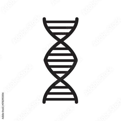 Black Linear Icon of DNA Double Helix Structure