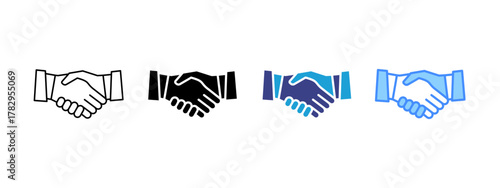 Handshake icon set multiple style collection