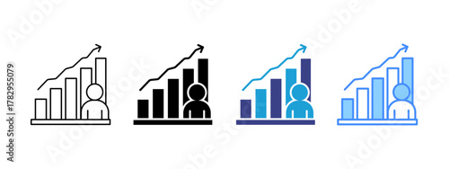 Growth Graph  icon set multiple style collection