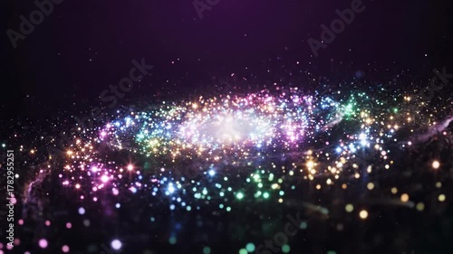 Cosmic Dust Cloud A Vibrant Display of Interstellar Particles and Light.