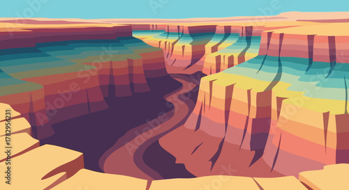 Grand Canyons Majestic Landscape - A Colorful Desert Vista.