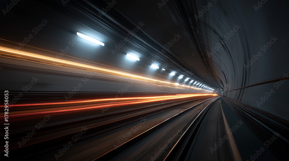 Obraz premium A train is moving through a tunnel