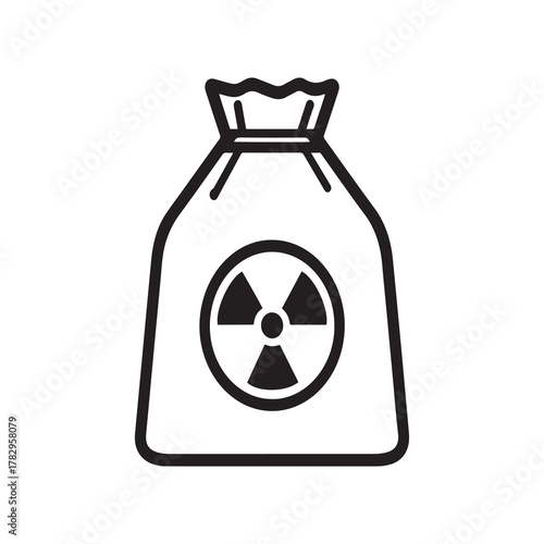 Outline of Bag with Radioactive Symbol,