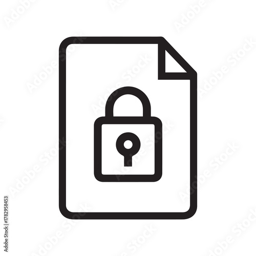 Secure Icon with Lock, Data Protection Symbol