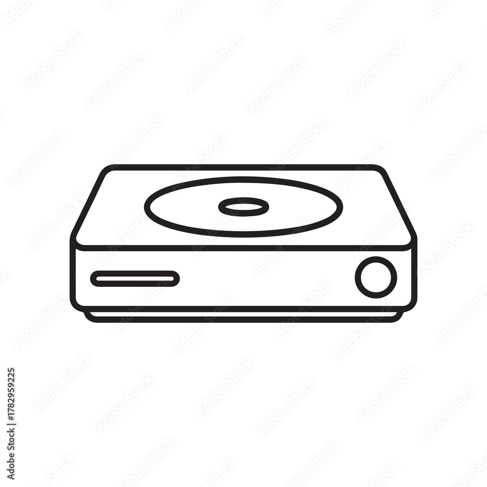 Fototapeta premium Simple Outline Drawing of a Classic Game Console System