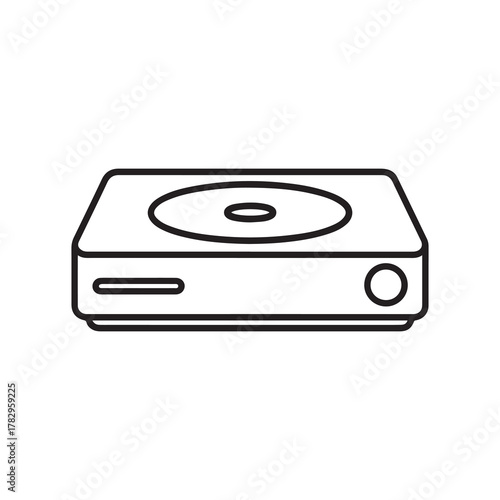 Simple Outline Drawing of a Classic Game Console System