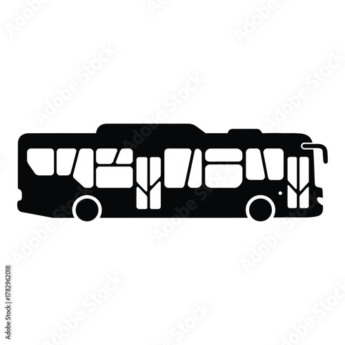 Silhouette illustration of a city bus for urban transportation concept