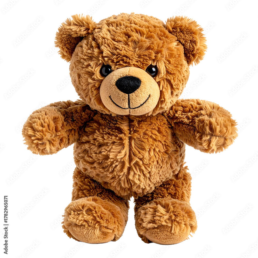 Fototapeta premium Teddy Bear: A charming teddy bear with soft, brown fur and a warm smile, exuding comfort and joy, is perfect for cuddling.