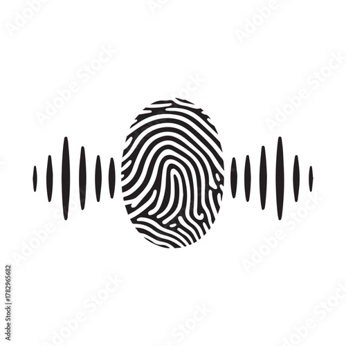 Human Face Fingerprint Logo Representing Identity Personality and Inner Connection