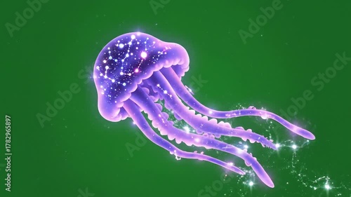 Enchanting Jellyfish Dance A Mesmerizing Underwater Ballet of Light and Color.