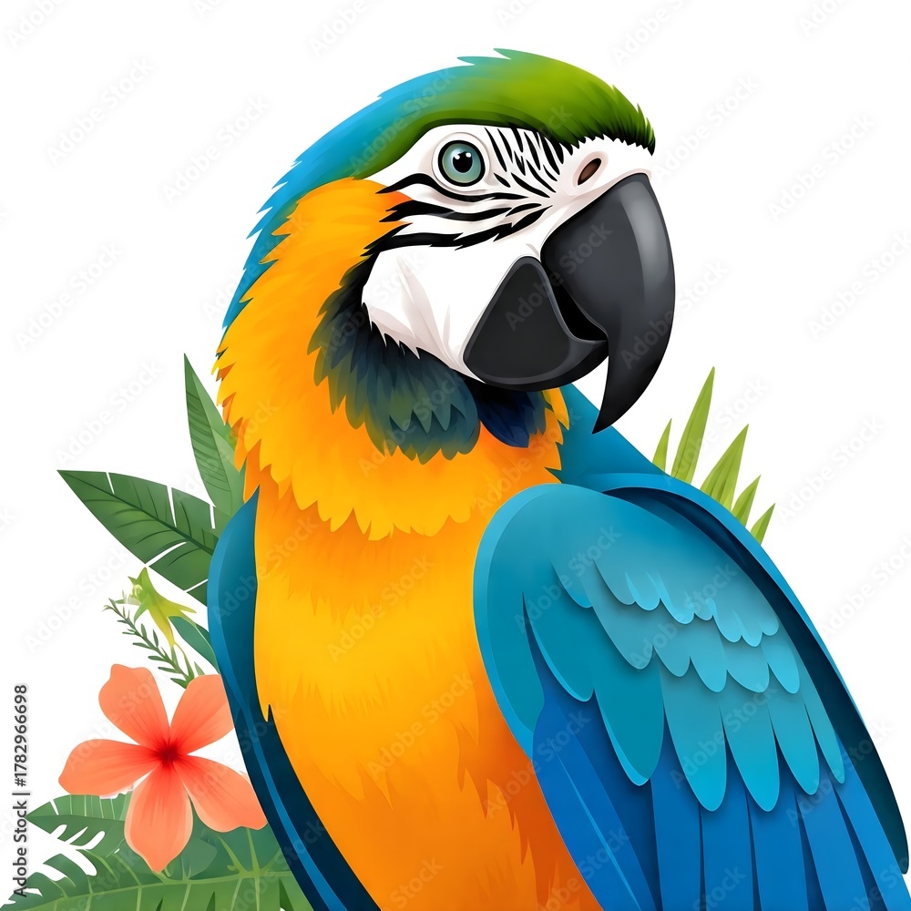 Fototapeta premium Close up image of Beautiful Tropical Parrot in Bright Colors