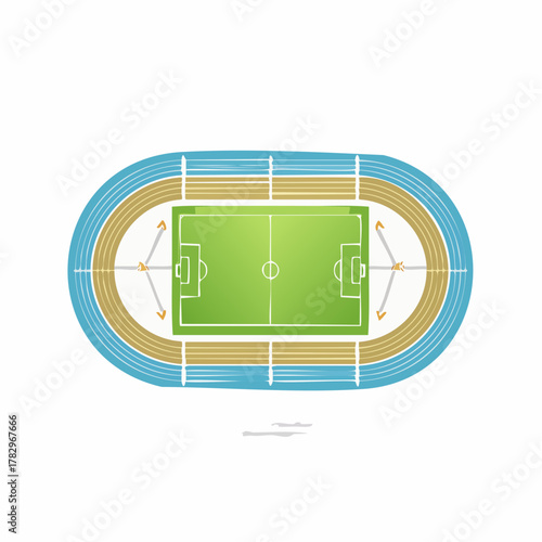 Aerial View of a Sports Stadium with Running Track 1.