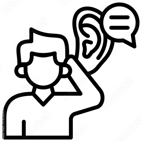 Active Listening  Icon Element For Design