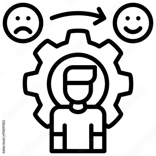 Positive Change  Icon Element For Design
