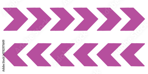 Arrow moving dynamic symbols. Road lines arrow zigzag chevron speeds flat style