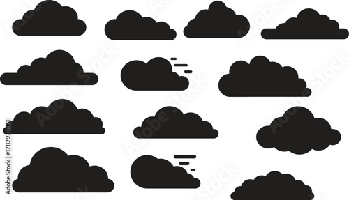 Collection of Black Cloud Icons clouds weather
