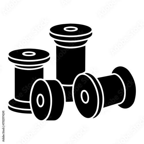 Black spool silhouette for sewing and crafting