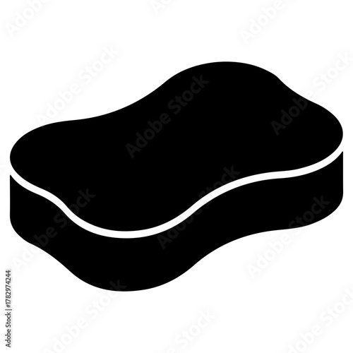 Black sponge for cleaning, vector illustration