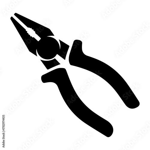 Pliers silhouette for repair and construction