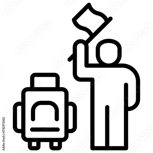 Immigrant  Icon Element For Design