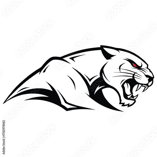 Powerful snarling panther emblem ready for sports branding and fierce graphic design