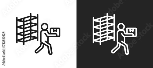 Order Fulfillment Outline Icon In Black And White Filled Style