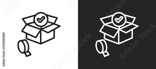 Order Packaging Outline Icon In Black And White Filled Style