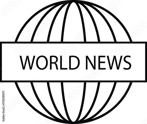 World news logo with globe and text in a rectangular box.