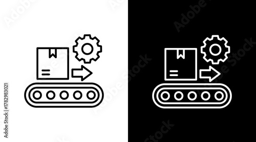 Material Handling  White Icon Set Design	