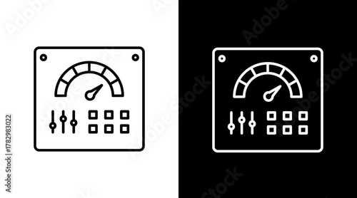 Control Panel  White Icon Set Design	