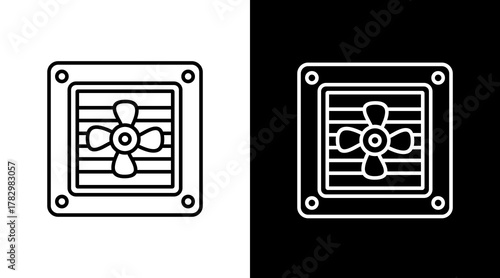 Ventilation  White Icon Set Design	