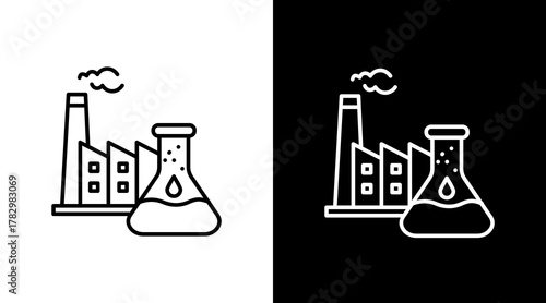 Chemical Industry  White Icon Set Design	