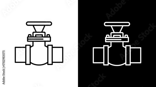 Control Valve  White Icon Set Design	