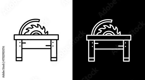 Sawing  White Icon Set Design	